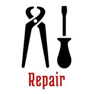 Pincers and screwdriver black tool icons