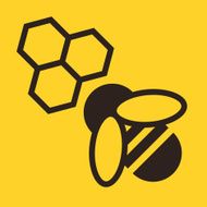 Bee and honeycombs icon N2