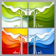 Set Abstract vector paper trees