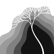 Illustration with stylized tree N2
