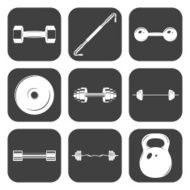 Set of sign weights for fitness or gym icons N2