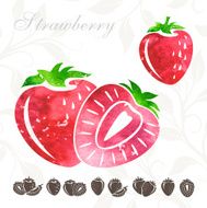 Strawberry icons set N3