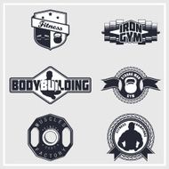 Fitness gym bodybuilding emblems N2