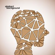 Human head from 3d geometric colorful triangles Eps 10