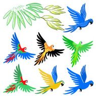 Macaw parrot pattern set