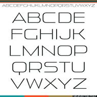 Sans serif font thin line