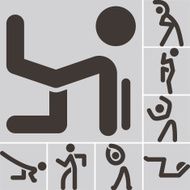 Aerobics icons set N2