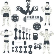 Fitness gym icons N6