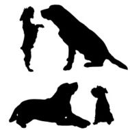 Vector silhouette of a dog N184