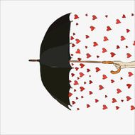 The inverted umbrella with hearts Valentine&#039;s Day N4