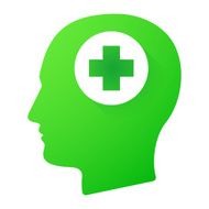 Male head icon with a pharmacy sign N2