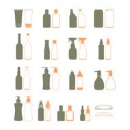 Blank packaging and bottle symbol Vector icon sign