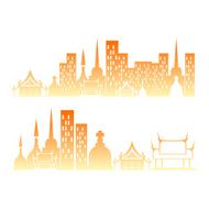 Vector Town building gradient silhouette concept design