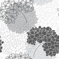 Vector seamless floral pattern with hydrangea N3