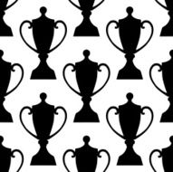 Sports trophy cups seamless pattern