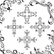 Ornament baroque corners set