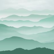Mountains in the fog Background