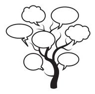 Black vector tree with bubbles