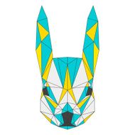 Abstract squirrel isolated on white Polygonal triangle geometric illustration N2