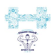 Fitness Gym Label Template Icons Pattern N2