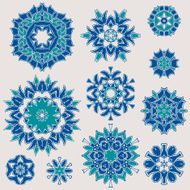 Set of islamic floral circle design