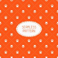 Seamless pattern Animal footprints cat dog Wrapping paper Paw prints N2