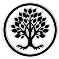 black tree with root icon