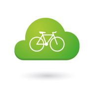 Cloud icon with a bicycle