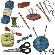 Vector silhouette of needlework N4