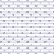 Navy vector seamless pattern with fish and stripes N2