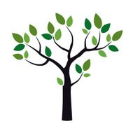 Vector tree and green leafs N3