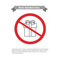 No gift box outline icon