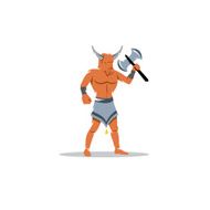 Greek monster Minotaur sign Vector Illustration