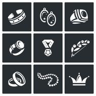 Bijouterie icons set Vector Illustration N3