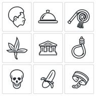 Slavery icons set Vector Illustration