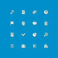 Web site vector icons set bend paper effect N9