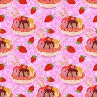 Seamless Ice Cream and Strawberries