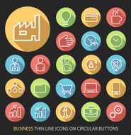 Business Icons on Black Background N2