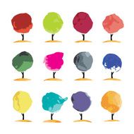Abstract watercolor trees place for your text N3