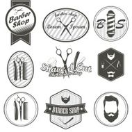 vintage barber shop logo labels badges and design element N2