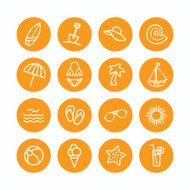 Set of beach related icons N2