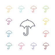 umbrella flat icons set