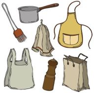 vector illustration silhouettes of kitchen accessories N5