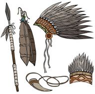 vector illustration silhouettes of Indian elements N4