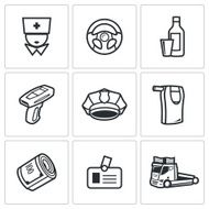 Drunken driving icons set Vector Illustration N2