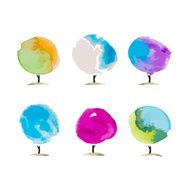 Abstract watercolor trees place for your text N4