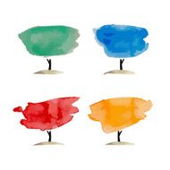 Abstract watercolor trees place for your text N5