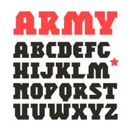 Serif geometric military font