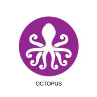 Silhouette of an octopus on light background N6