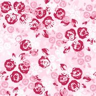 Seamless pattern with pink and white roses Vector illustration